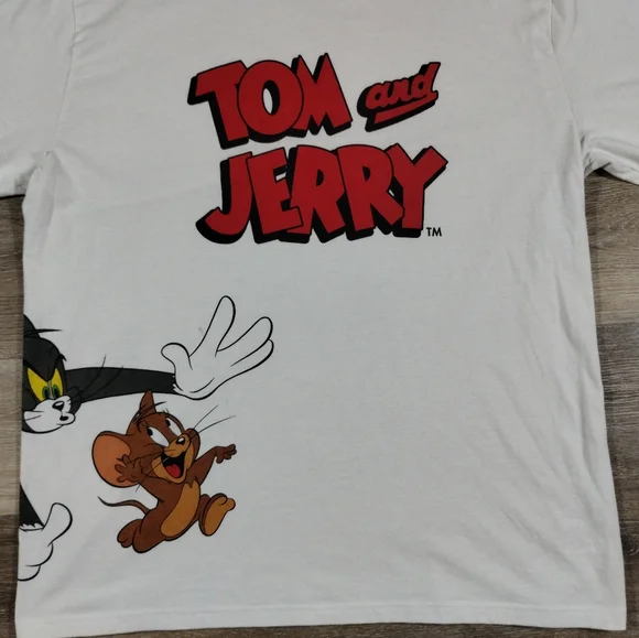 Hanna Barbera Tom and Jerry Chase Long Sleeve T-Shirt Size Large Double Sided - Picture 5 of 15
